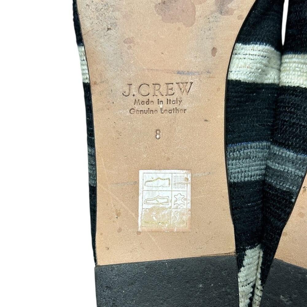 J. Crew Black and Gray Stripe Patterned Loafers Women's size 8 - Picture 2 of 7